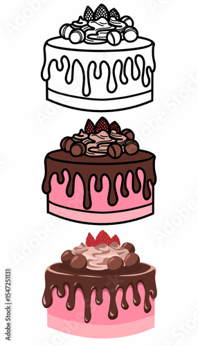 Delicious cake vector, ready to beautify your design.