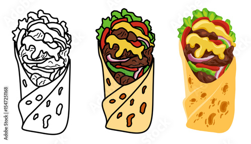 Delicious Shawarma in vector. Iconic design for your projects.