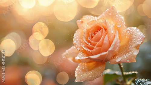A beautiful blurry light orange with raindrops background