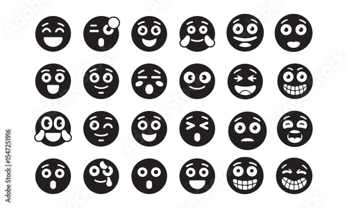 Set of Savoring Food Emoji vector icon Savoring Food Emoji Outline flat Icons. vector illustration