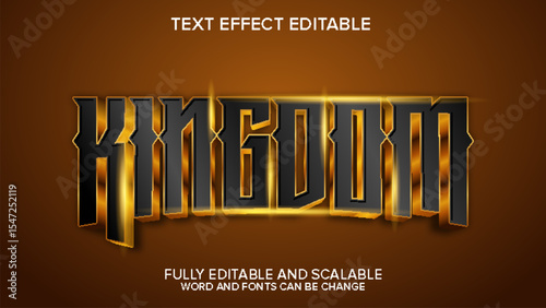 kingdom text effect vector editable