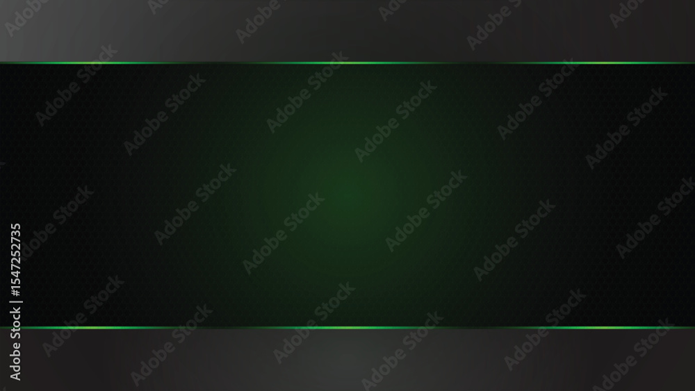 Fototapeta premium Green abstract hexagon pattern frame layout black vector template background