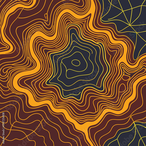Background of the topographic map. Topographic map lines, contour background. Geographic abstract grid