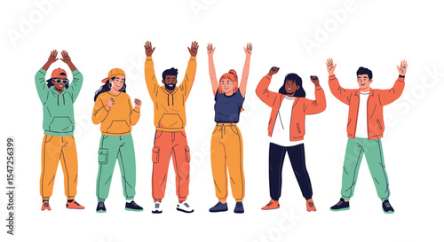 Diverse Group of Happy People Celebrating Together