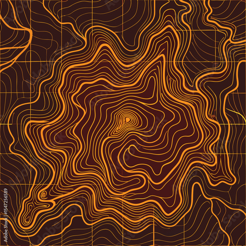 Background of the topographic map. Topographic map lines, contour background. Geographic abstract grid