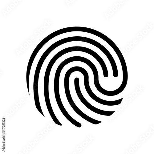 Minimalist digital fingerprint logo for personal data protection and secure login design