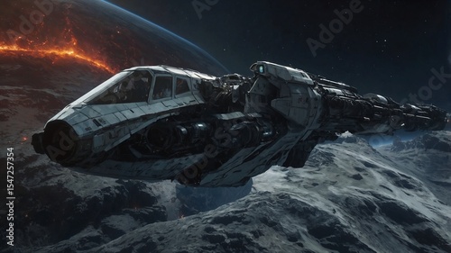 background with spaceship
