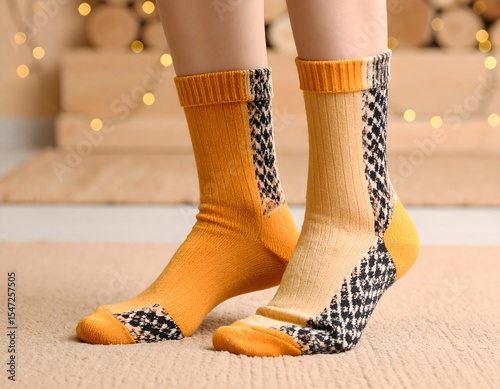 patterned novelty socks on Soft Mat Close-Up