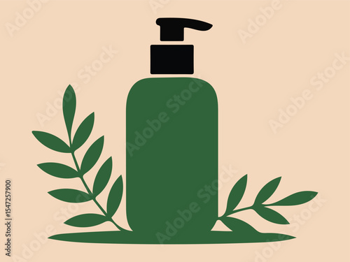 Green Dispenser Bottle with Nature-Inspired Design