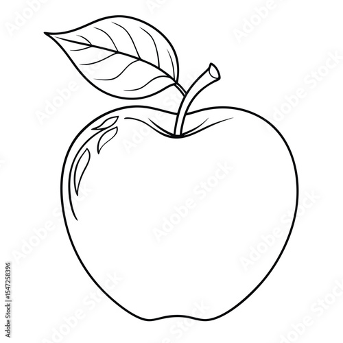Black and White Apple illustration. Ready for coloring