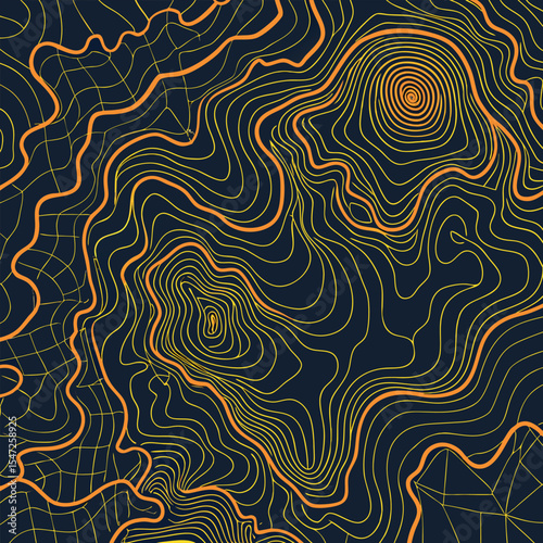 Background of the topographic map. Topographic map lines, contour background. Geographic abstract grid