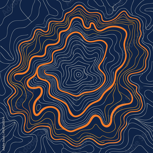 Background of the topographic map. Topographic map lines, contour background. Geographic abstract grid