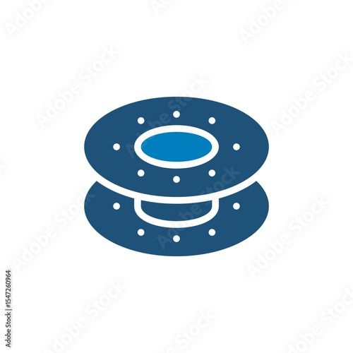 Sewing machine bobbin icon vector design in trendy style