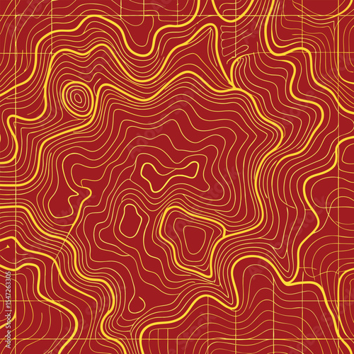Background of the topographic map. Topographic map lines, contour background. Geographic abstract grid