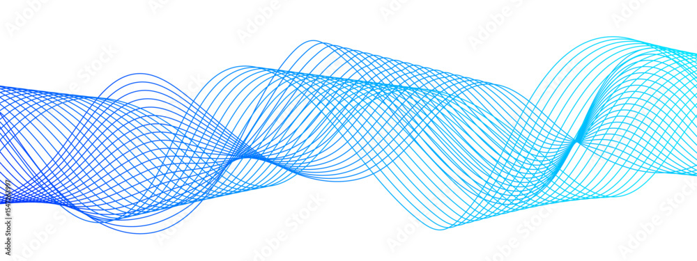 Abstract wave background with smooth, interwoven lines forming a fluid, oscillating pattern. Sense of rhythm and motion, resembling frequency waves or digital soundwaves.
