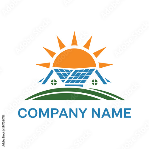 Solar Logo Design Vector