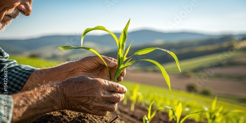 Farmer's Hands Gently Holdi...