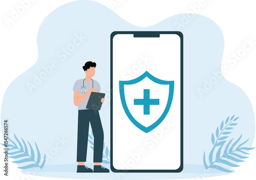 Health app,Online doctor for consultation landing page website
