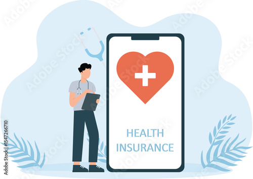 Health Insurance,Medical insurance concept banner and landing page
