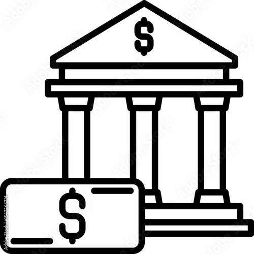 Bank Line Icon