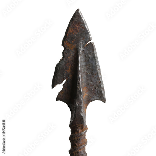 Fotografi Rusty arrowhead isolated on transparent background