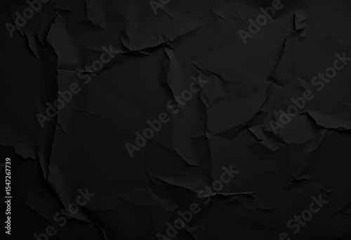 Deep crinkled black paper texture, dramatic shadows,  dramatic,  sophisticated