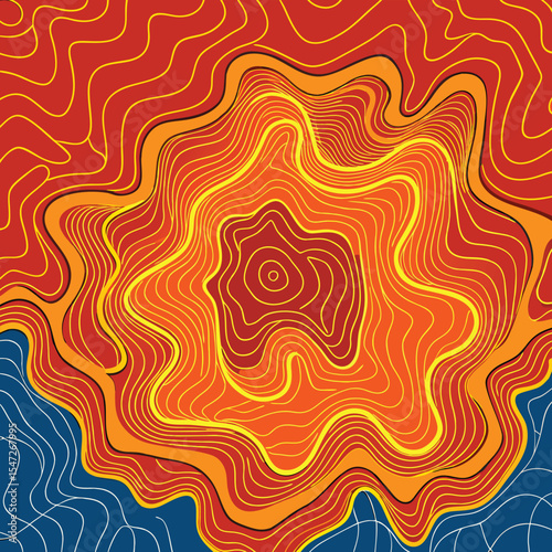 Background of the topographic map. Topographic map lines, contour background. Geographic abstract grid