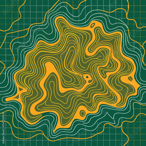 Background of the topographic map. Topographic map lines, contour background. Geographic abstract grid