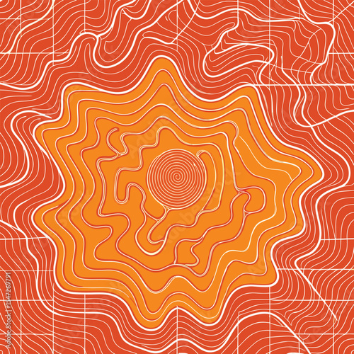 Background of the topographic map. Topographic map lines, contour background. Geographic abstract grid