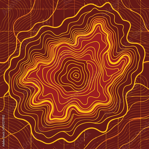 Background of the topographic map. Topographic map lines, contour background. Geographic abstract grid