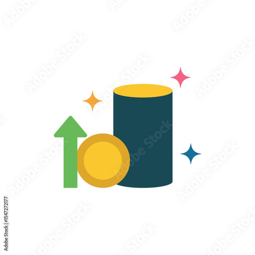 Coin and Cylinder Icon