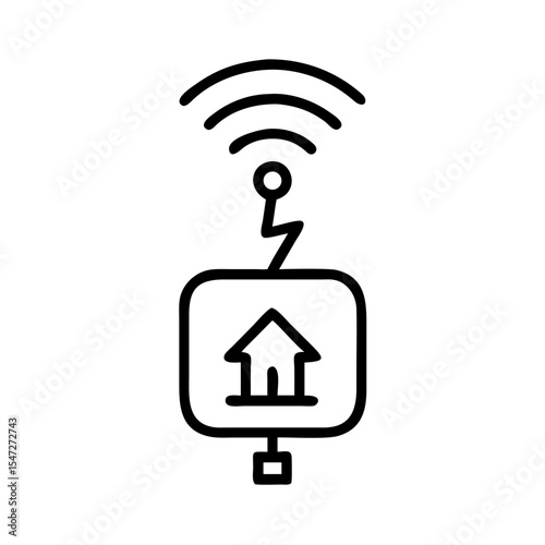 Smart home device vector illustration for urban electricity concept, outline icon for internet of things and wireless communication