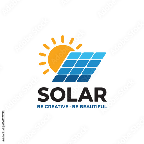 Solar Logo Design Vector
