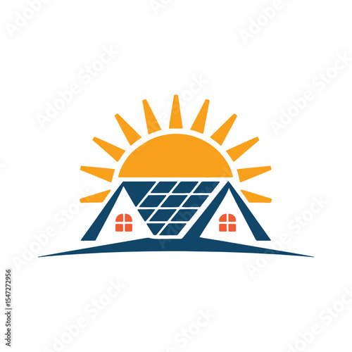 Solar Logo Design Vector