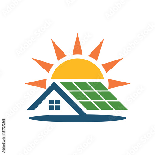 Solar Logo Design Vector