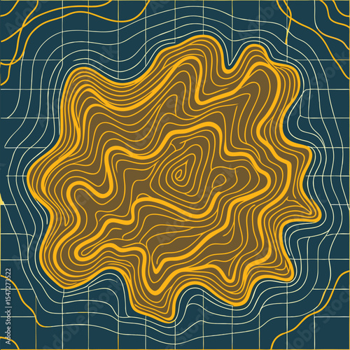 Background of the topographic map. Topographic map lines, contour background. Geographic abstract grid