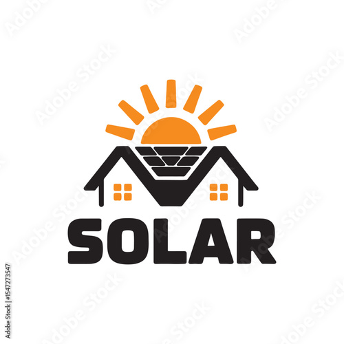 Solar Logo Design Vector