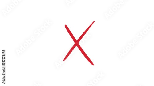 Red cross mark symbol animation. cross icon animation. Red Cross Mark Brush Stroke. Red  mark. Cross Sign on transparent background.