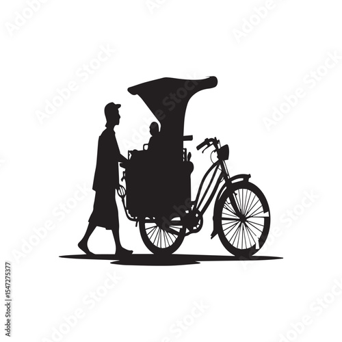 silhouette of a man on a bicycle