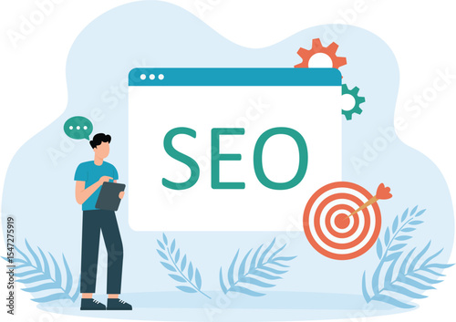 SEO Performance,Optimization, web analytics and seo marketing social media concept

