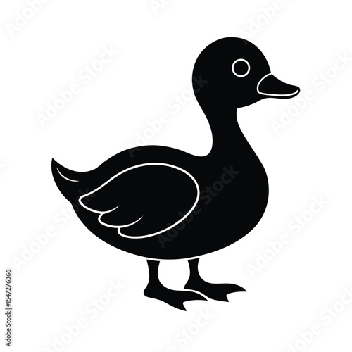 Duckling vector silhouette