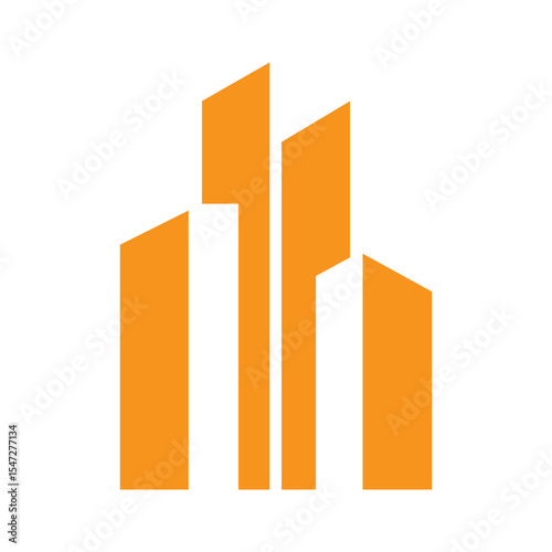 Real Estate Logo Design Concept With House and Building Symbol Vector Template