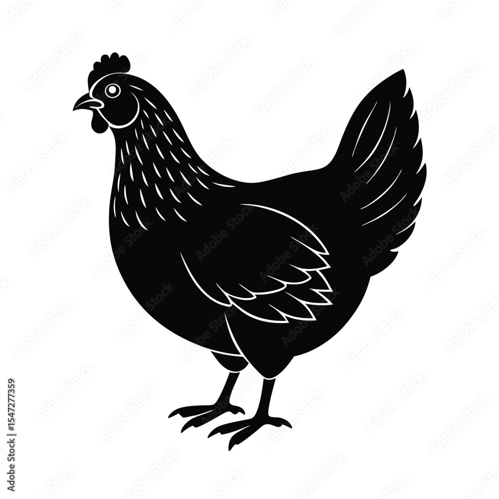 Fototapeta premium Chicken vector silhouette