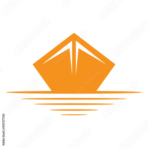 Boat Logo Design For Yacht and Sailboat Symbol Vector Template