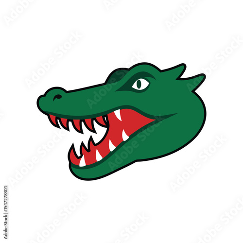 Crocodile head with open mouth mascot logo vector illustration