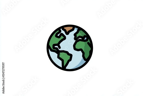 Colorful globe illustration of earth on white background