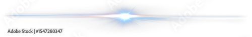 Bright blue light flare on Transparent background.