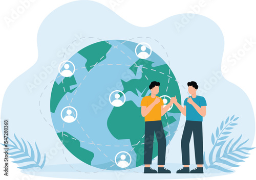 Worldwide user,Networks Business Connections Social Media Concept Design
