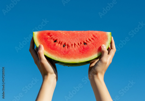 Fresh Watermelon Summer Stock Image, Juicy Watermelon Slice for Summer, Ripe Watermelon Fruit Photo, Sweet Summer Watermelon Closeup, Vibrant Watermelon for Seasonal Use