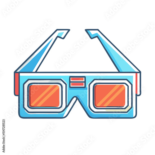 Stylized 3D Glasses with Colorful Frame and Lenses for Enhanced Viewing